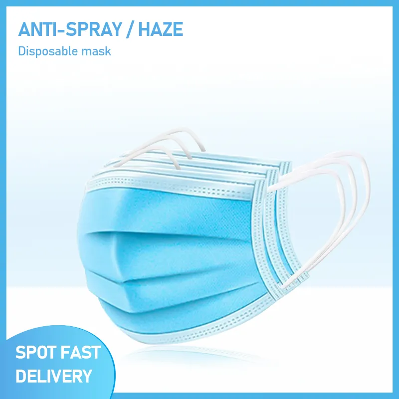 20/30/40/50/100PCS Non-Woven 3 Layers Disposable Mask Breathable Face Mouth Mask Kids Adult Ear Loop Filter 2020