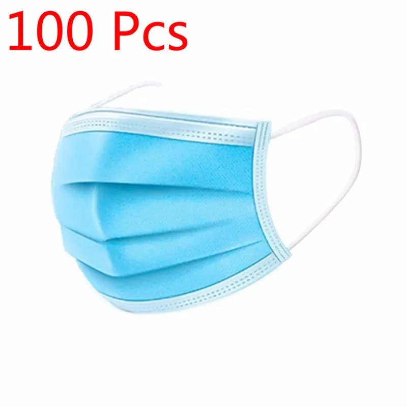 20/30/40/50/100PCS Non-Woven 3 Layers Disposable Mask Breathable Face Mouth Mask Kids Adult Ear Loop Filter 2020