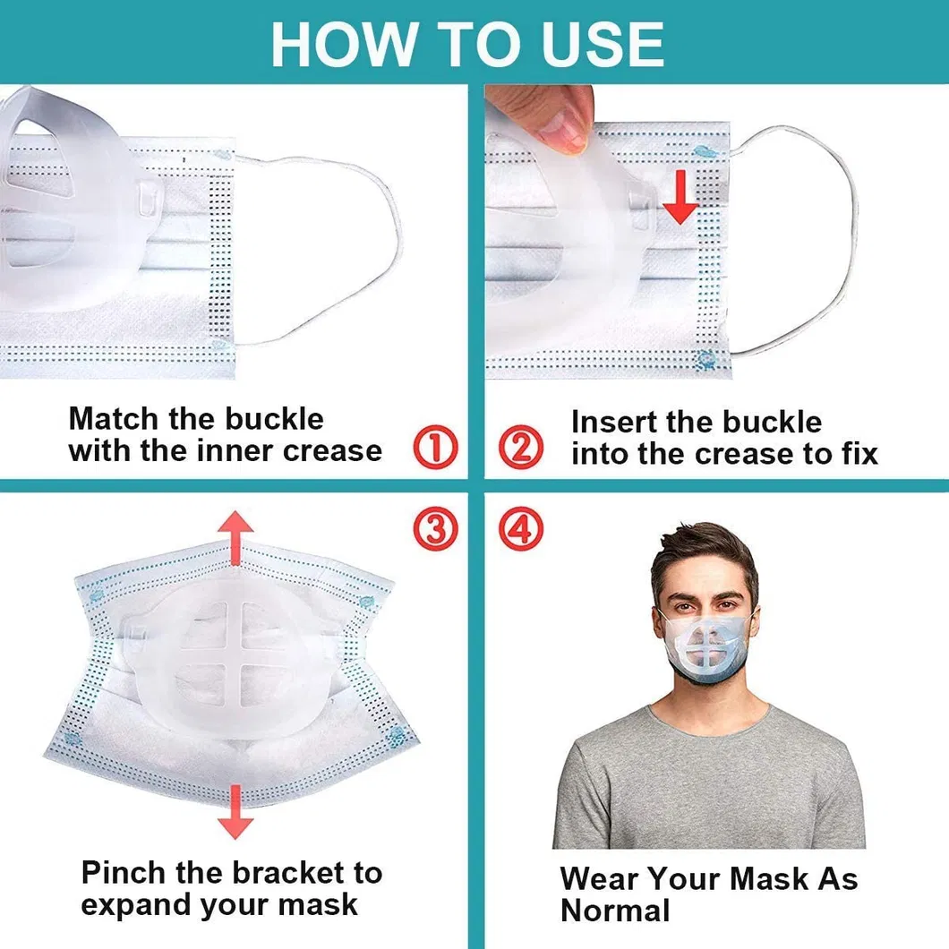 3D Face Mask Bracket Breathe Cup Silicone for More Breathing Space