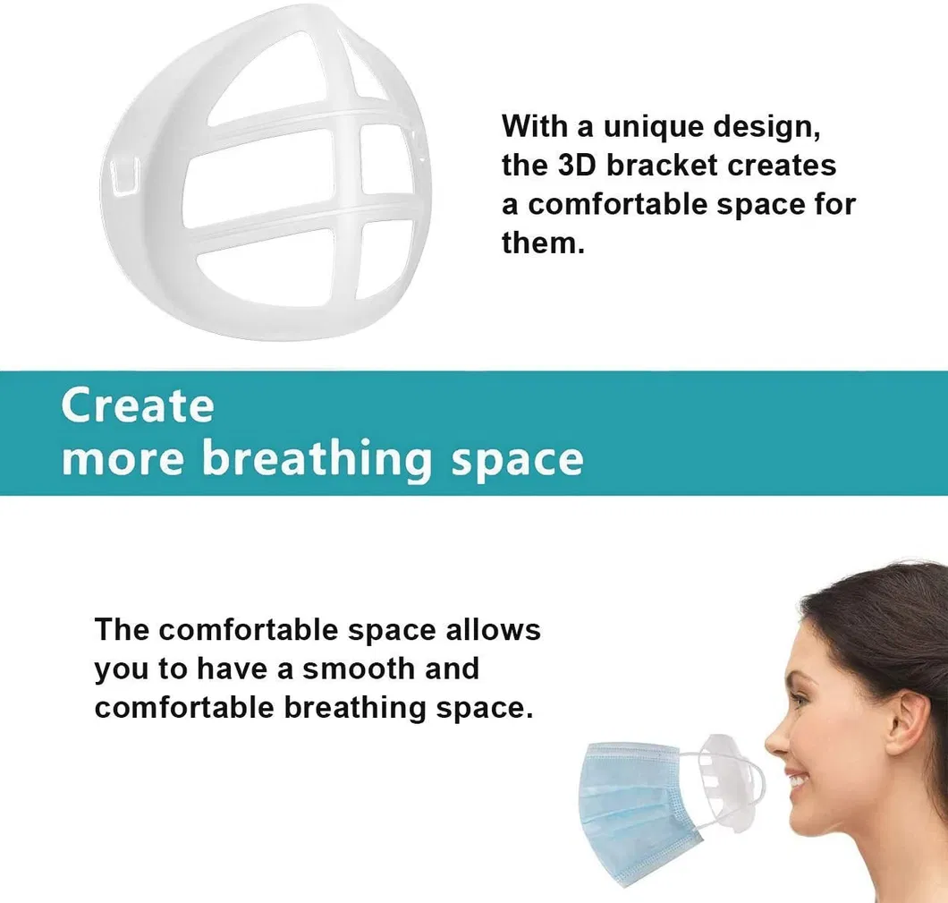 3D Face Mask Bracket Breathe Cup Silicone for More Breathing Space