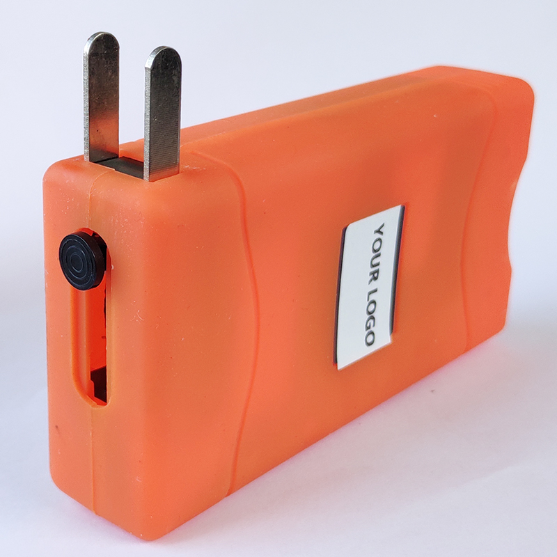 800type Stun Gun High Voltage Rechargeable Battery Electric Shocking Device Flashligh Orange