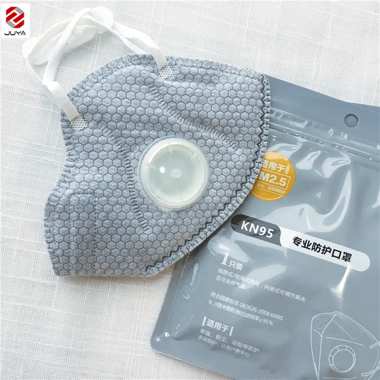 Air Pollution Disposable Foldable Microfiber Face Shield KN95/FFP2 Dust Mask with or Without Valve