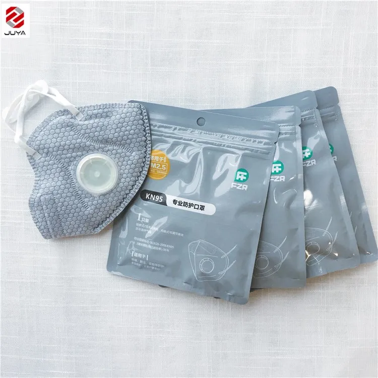 Air Pollution Disposable Foldable Microfiber Face Shield KN95/FFP2 Dust Mask with or Without Valve