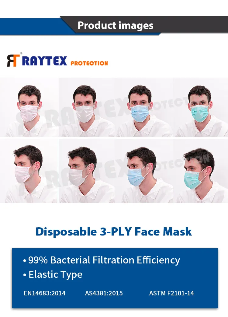 Blue Earloop Disposbale PP Nonwoven Anti Virus Face Mask