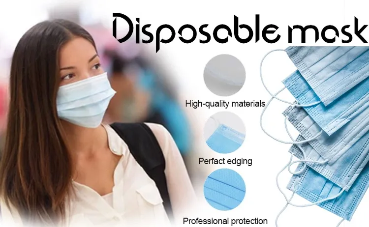 China Supplier Factory Price3 Ply Disposable Outdoor Face Mask