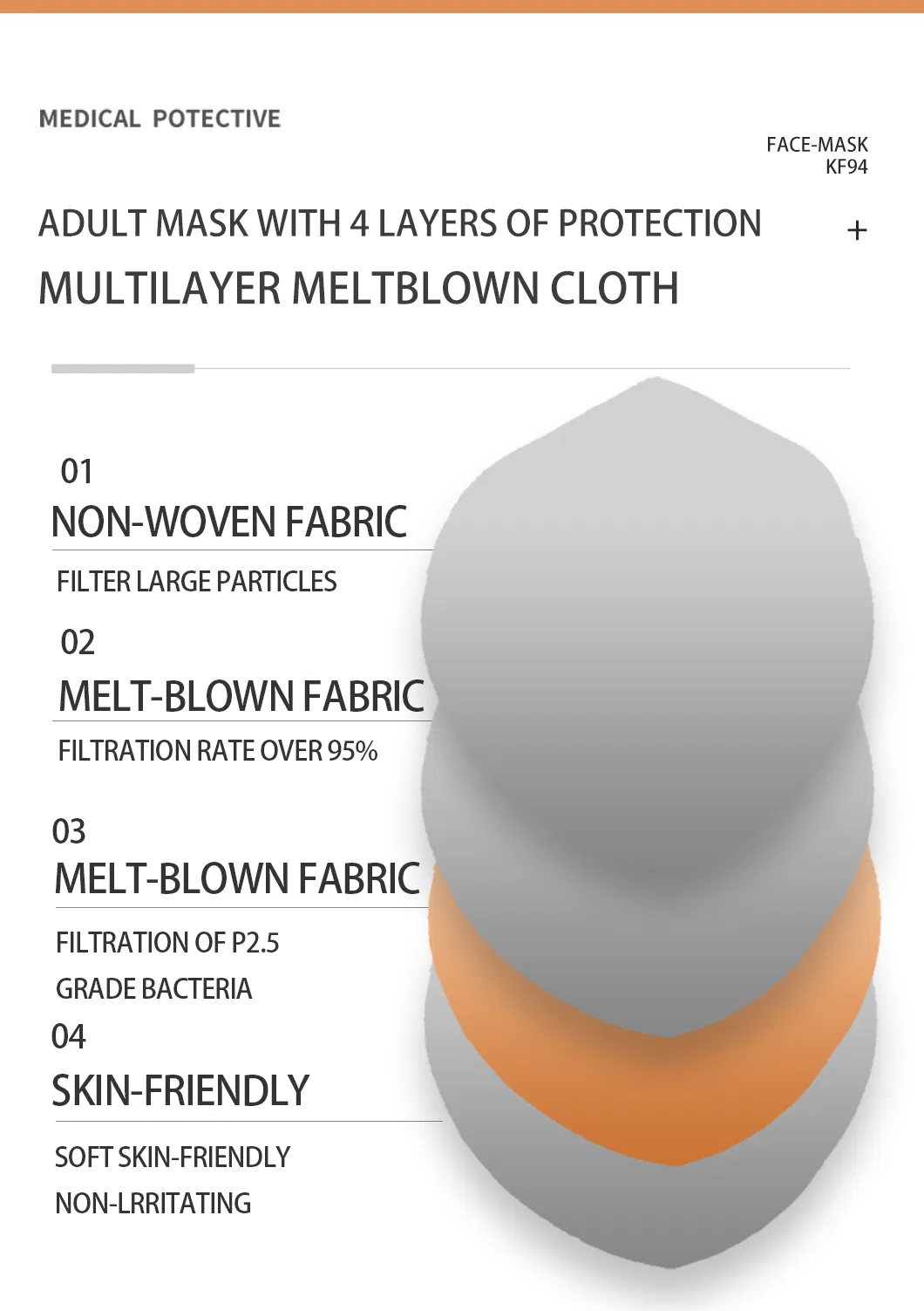Comfortable Breathe Freely White Disposable Fish Mask Kf94