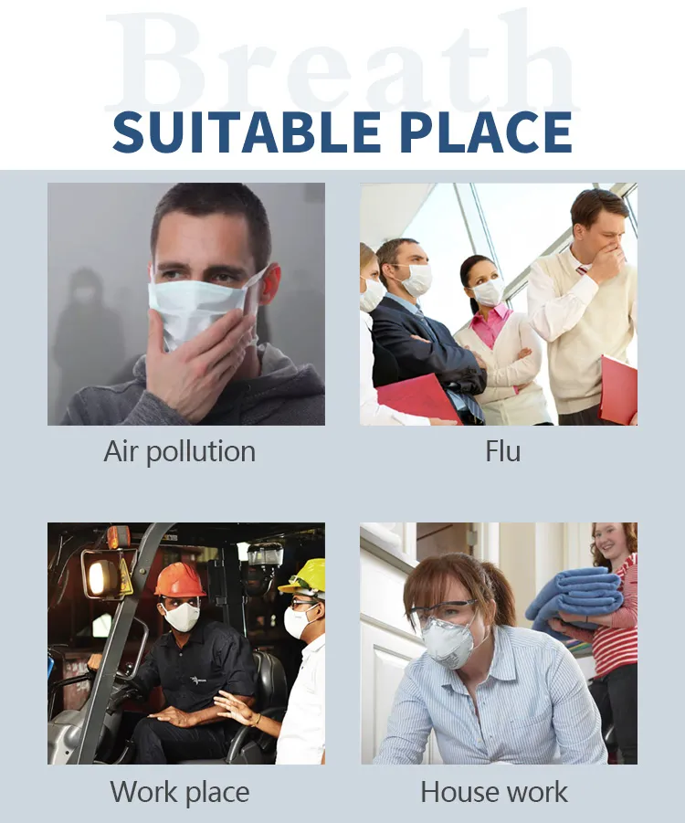 Desechable 3 Ply KN95 Material Algodon Earloop Air Mascarilla Facial/3capas Care Anti Contaminacion FFP2 Dust Face Mask Manufacturer in China