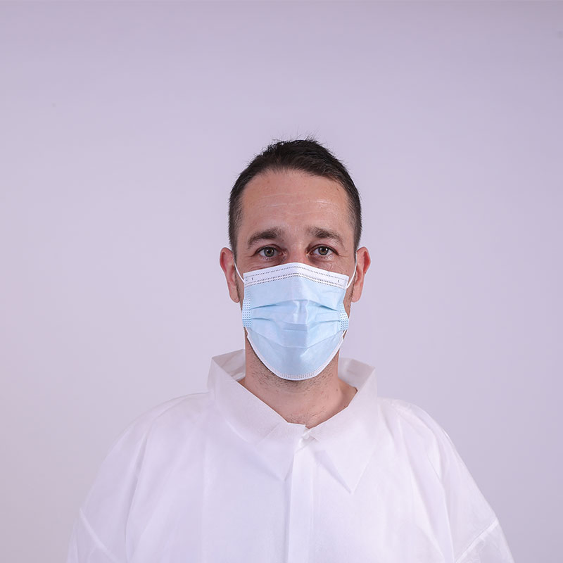 Disposable 3 Ply Non Woven Face Mask Respiratory Mask with Elastic Earloop