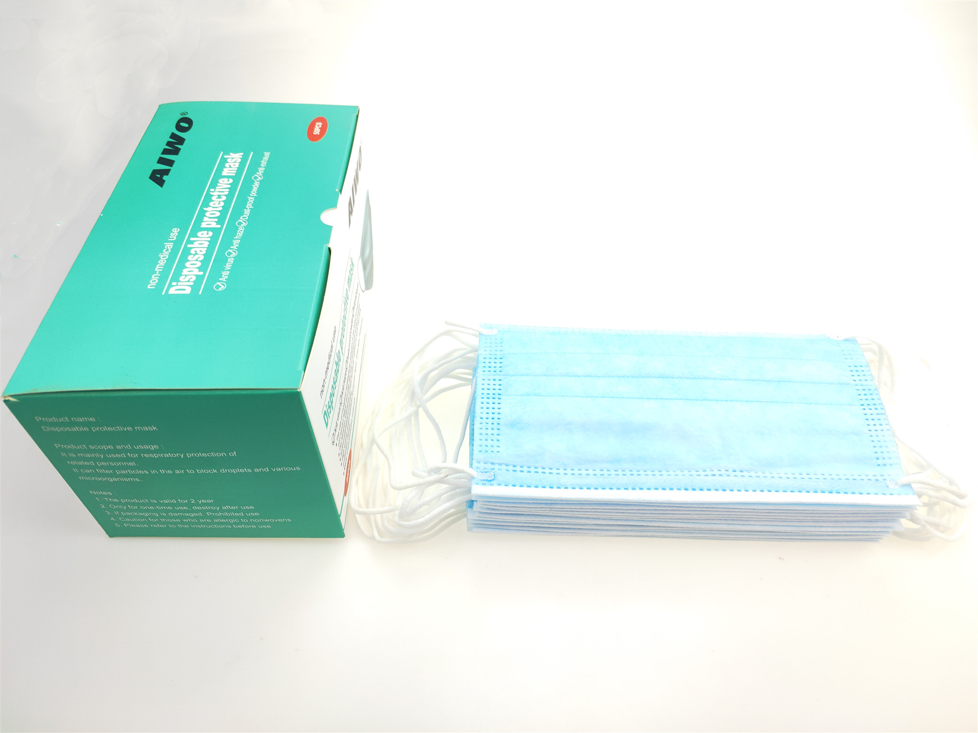 Disposable Mask 3 Layers Filter Respirator Anti-Dust Mouth-Muffle Bacteria Proof Flu Earloop Face Mouth Mask in Stock