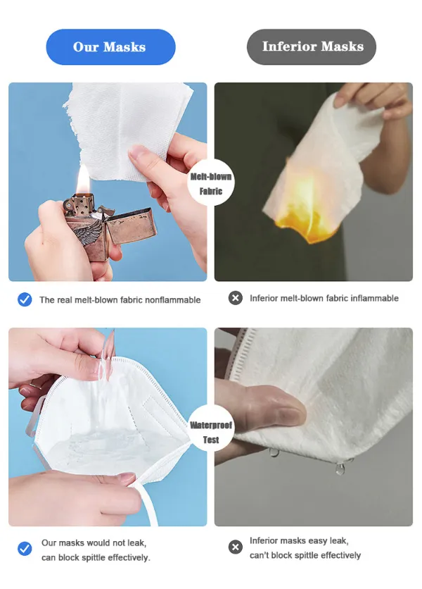 Disposable Protective 5-Layer Breathable Melt Blown Cloth Non Woven KN95 Mask