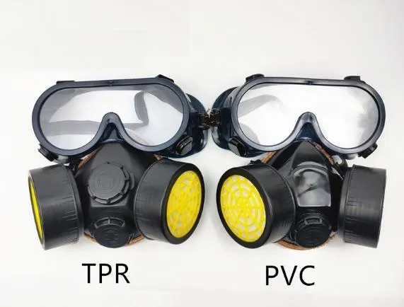 Double-Can Activated Carbon Gas Mask with Eye Mask