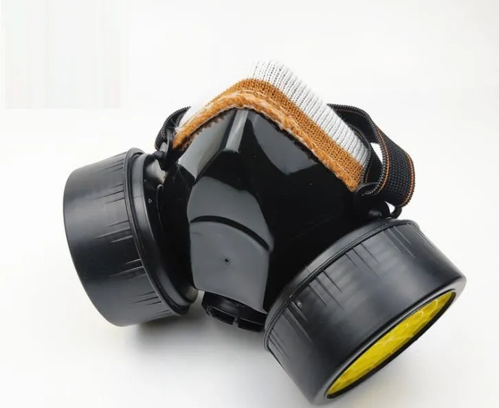 Double-Can Activated Carbon Gas Mask with Eye Mask
