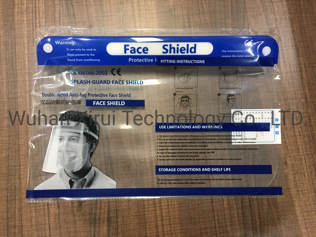 Double Side Anti-Fog Protective Face Shield with En166: 2001 Splash Guard Face Shield