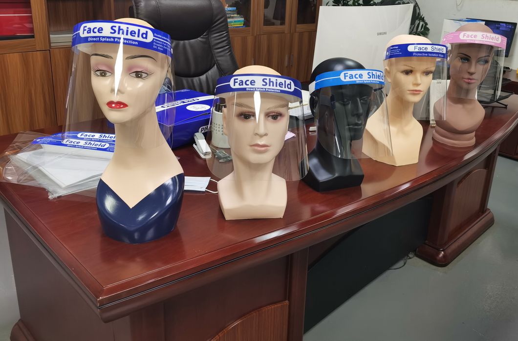 Double-Sided Anti-Fog Transparent Pet Plastic Full Face Protection Face Shields Protective Isolation Masks  China Test Report Fast Delivery Vacuum Packing