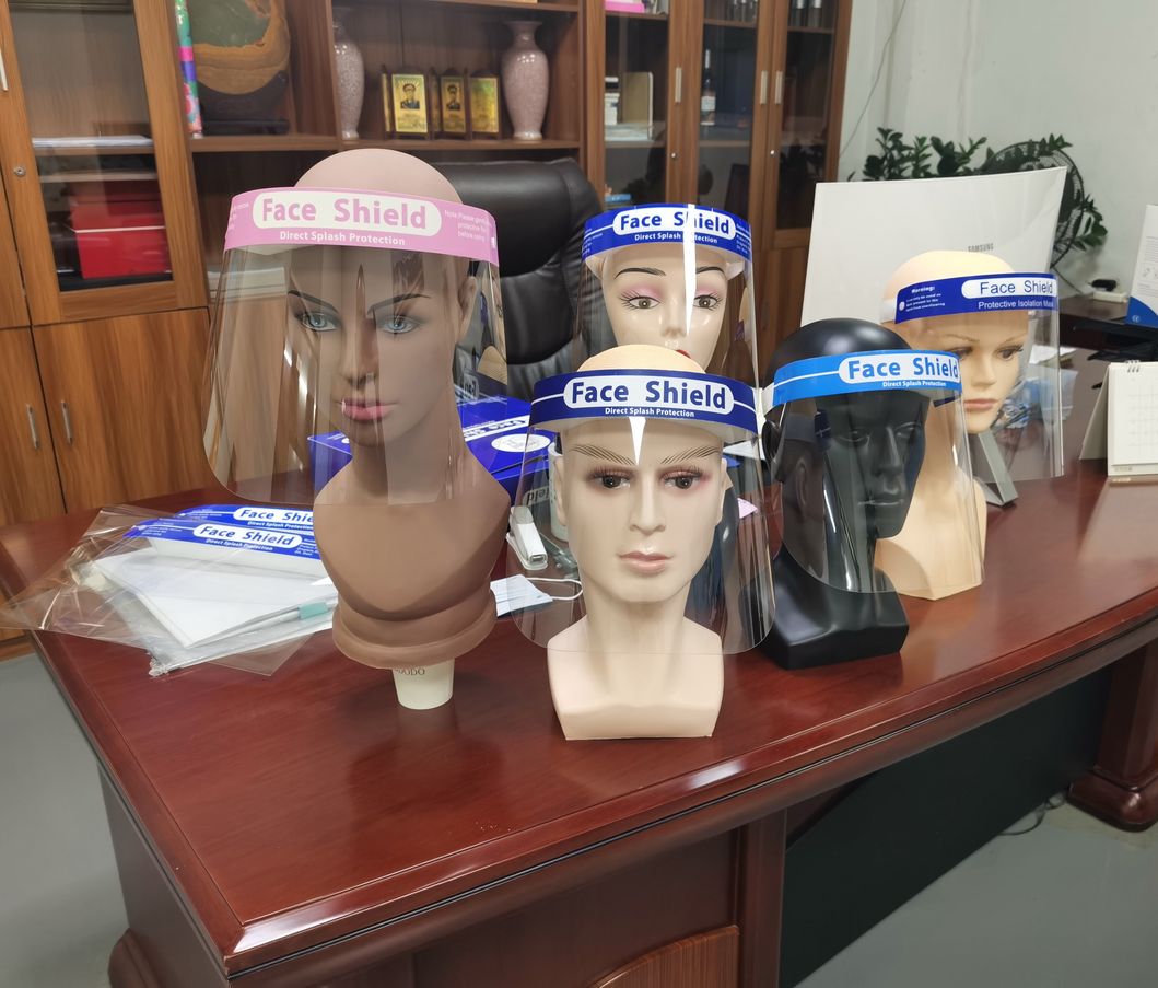 Double-Sided Anti-Fog Transparent Pet Plastic Full Face Protection Face Shields Protective Isolation Masks  China Test Report Fast Delivery Vacuum Packing