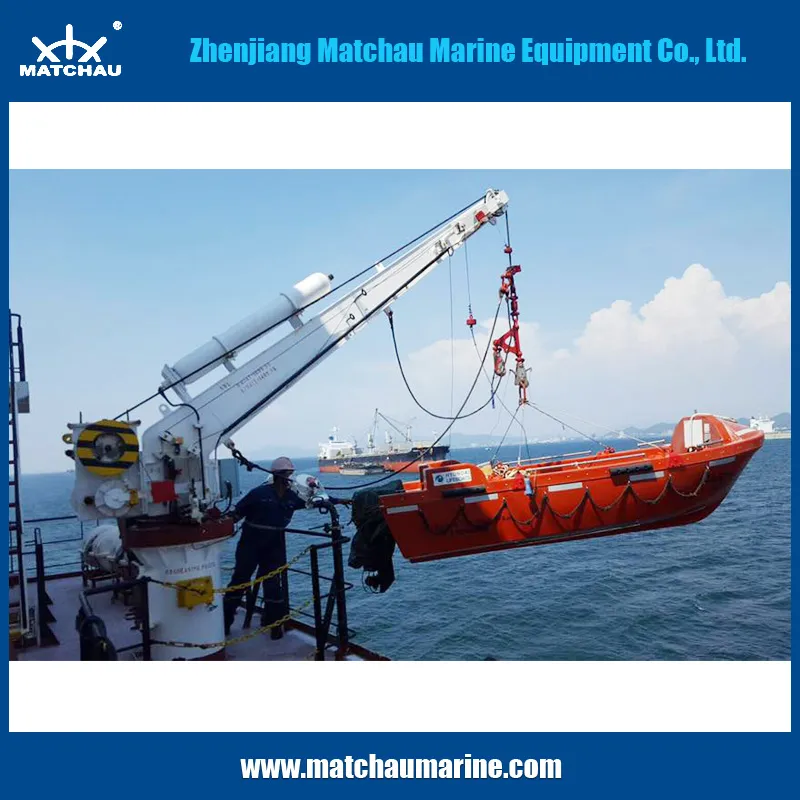 Electrical Hydraulic Single Arm Slewing Type Crane Boat Raft Davit