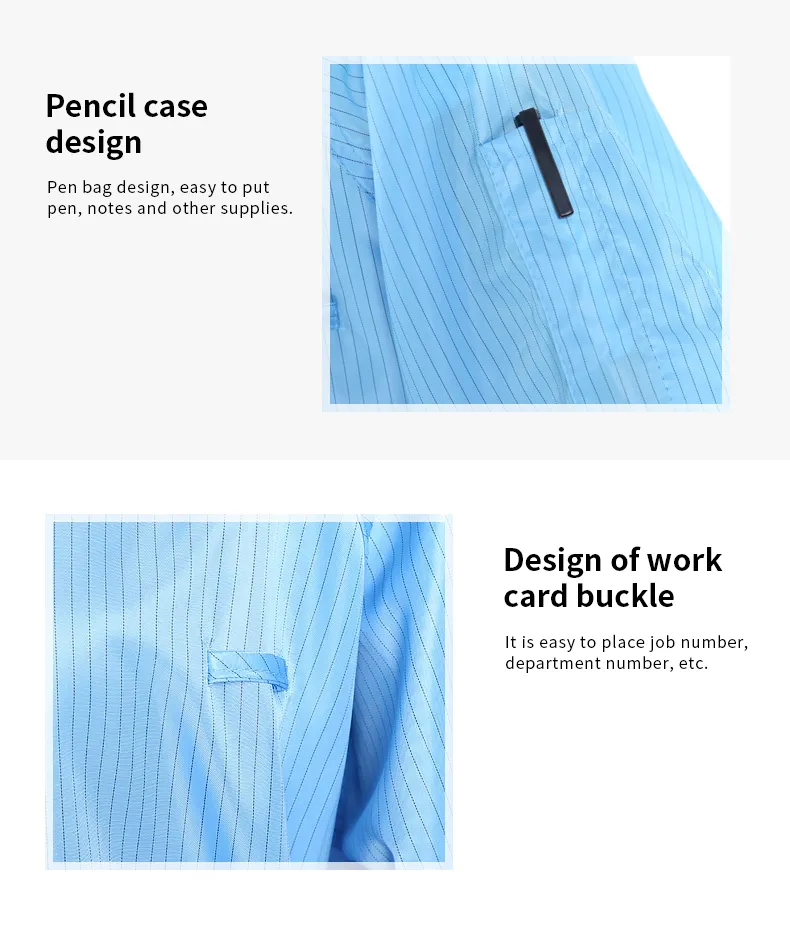 ESD Reusable Cleanroom Antistatic Overalls Suit Smock for Electronic Workshop