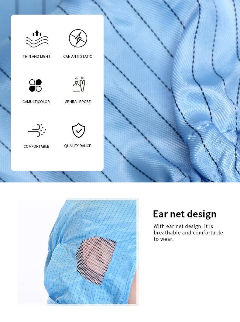 ESD Reusable Cleanroom Antistatic Overalls Suit Smock for Electronic Workshop