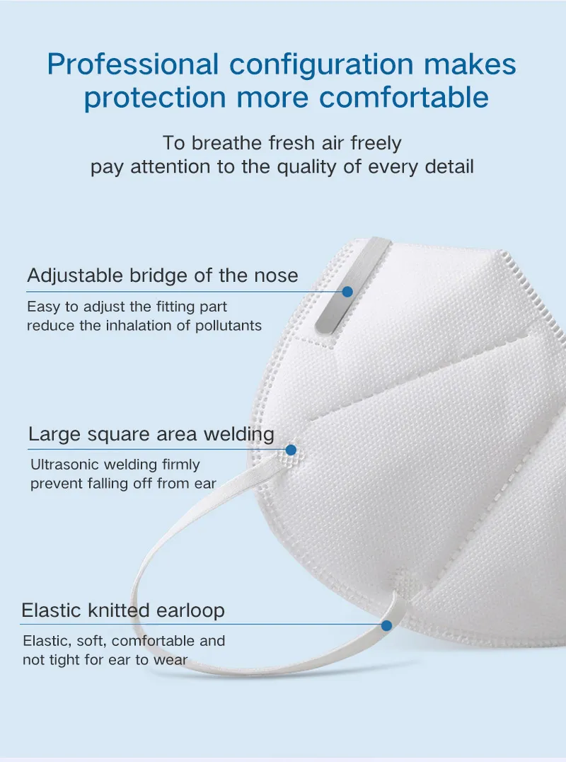 Excellent Breathe Freely Chinese Supplier High Quality Anti Pollution Carbon Filter Face Mask GB2626 Kn95 Certificate