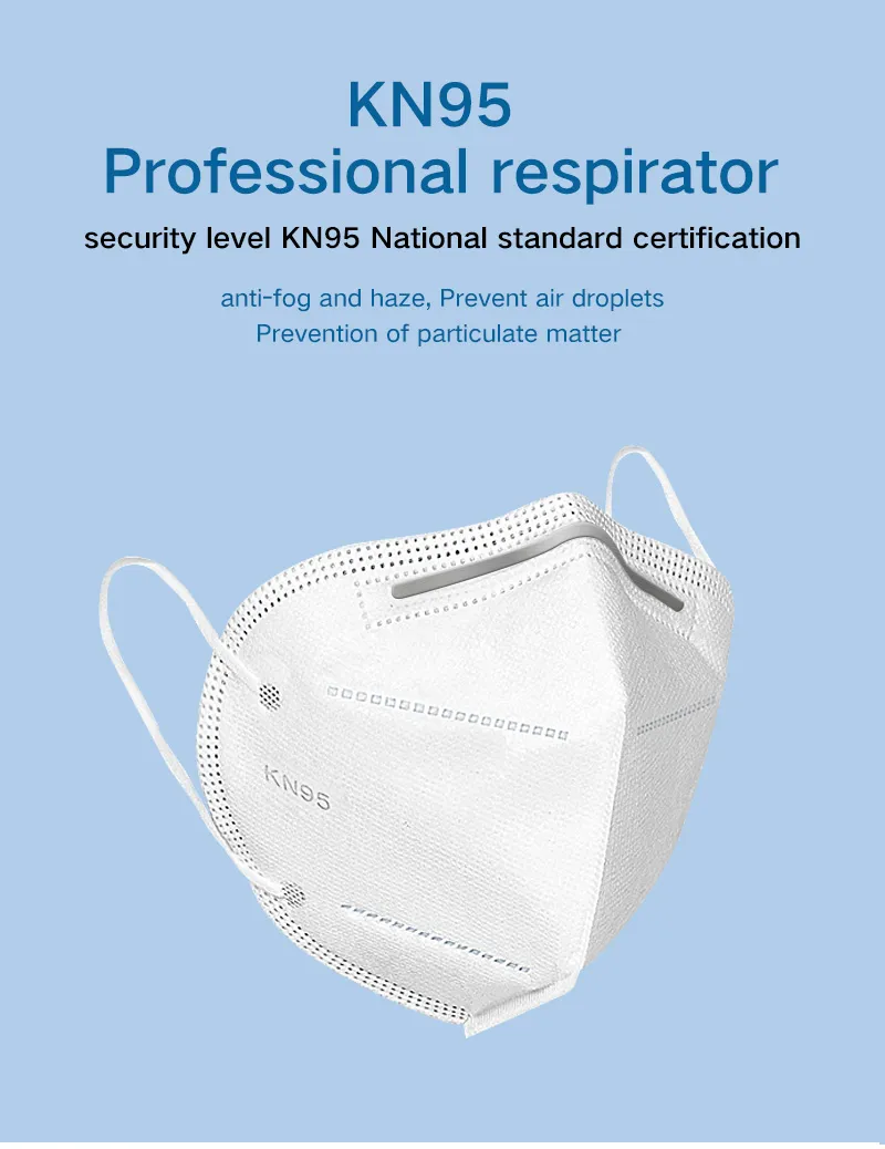 Excellent Breathe Freely Chinese Supplier High Quality Anti Pollution Carbon Filter Face Mask GB2626 Kn95 Certificate