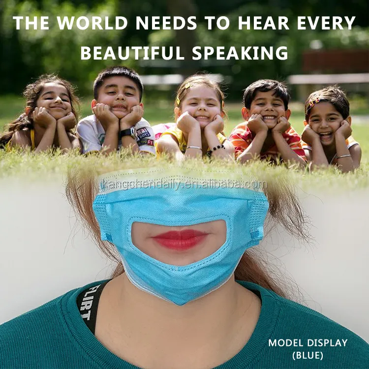 Facemask FFP3 with Earloop Lip Language Transparent Mask