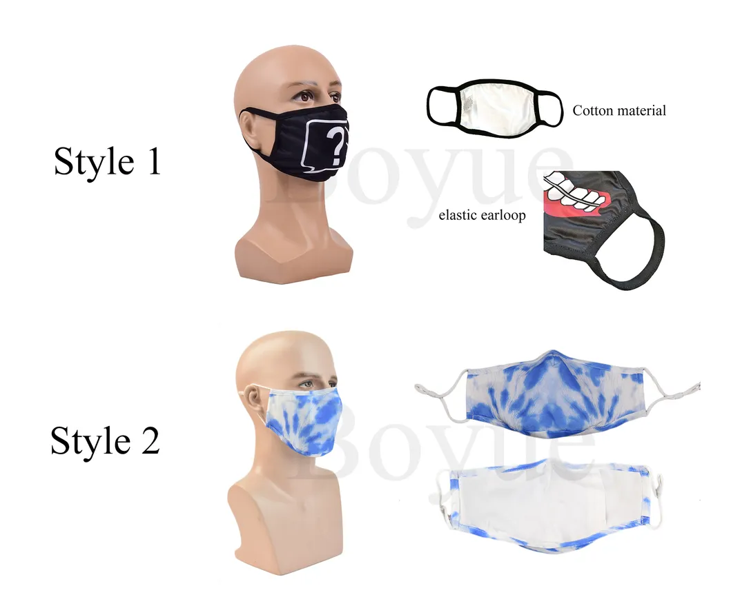 Fashion Reusable Bblank Sublimation Custom Cotton Men Women′s Half Face Mouth Muffle