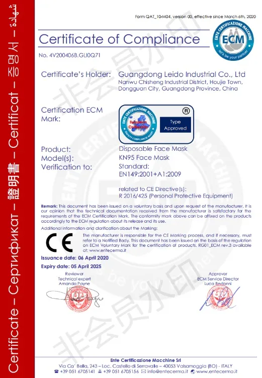 FFP2 Fffp3 En149 En146 Disposable Protective KN95 N95 Face Mask