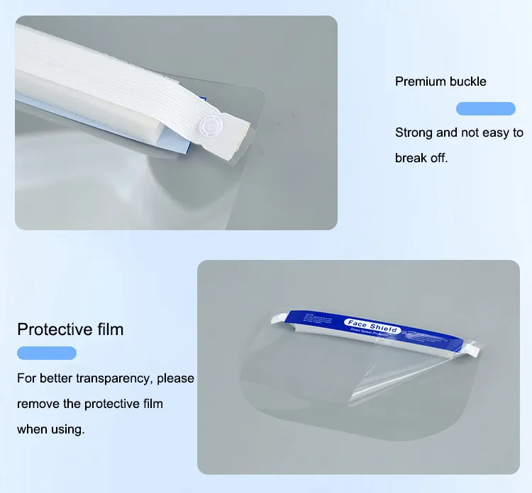 Full-Cover Anti-Droplets Protection Face Shield 0.26mm Pet Disposable Plastic