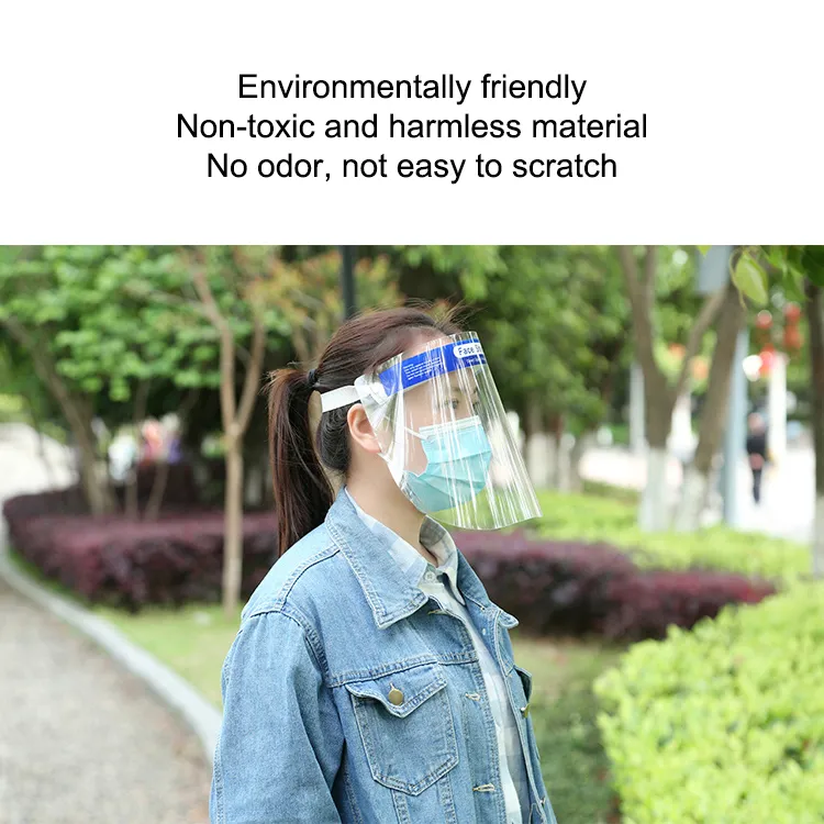 Full-Cover Anti-Droplets Protection Face Shield 0.26mm Pet Disposable Plastic