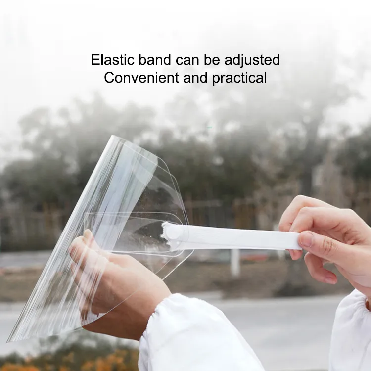 Full-Cover Anti-Droplets Protection Face Shield 0.26mm Pet Disposable Plastic