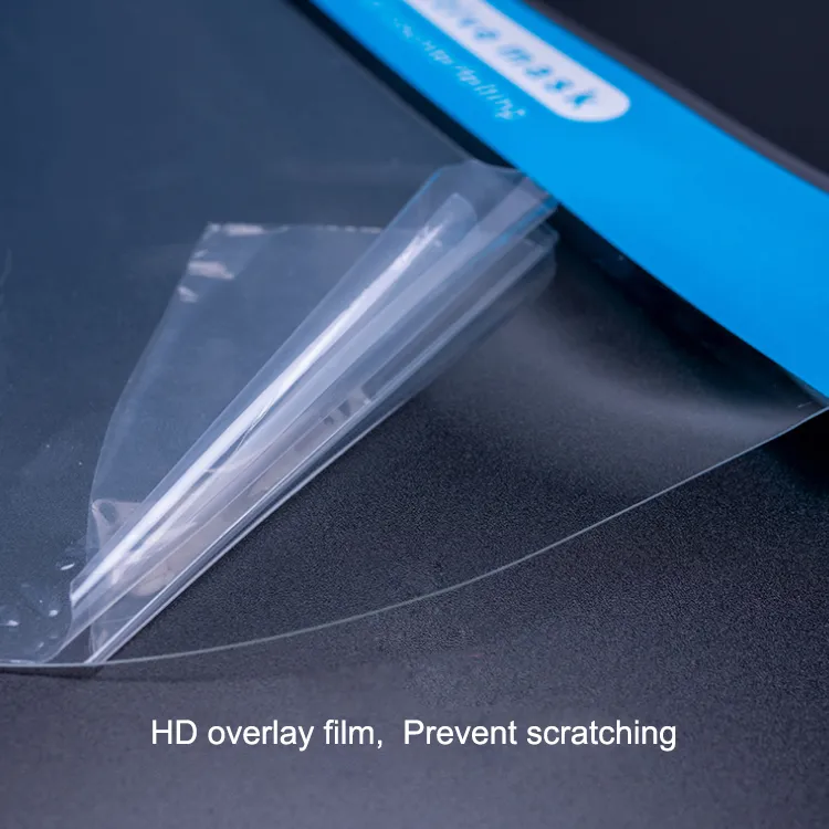 Full-Cover Anti-Droplets Protection Face Shield 0.26mm Pet Disposable Plastic