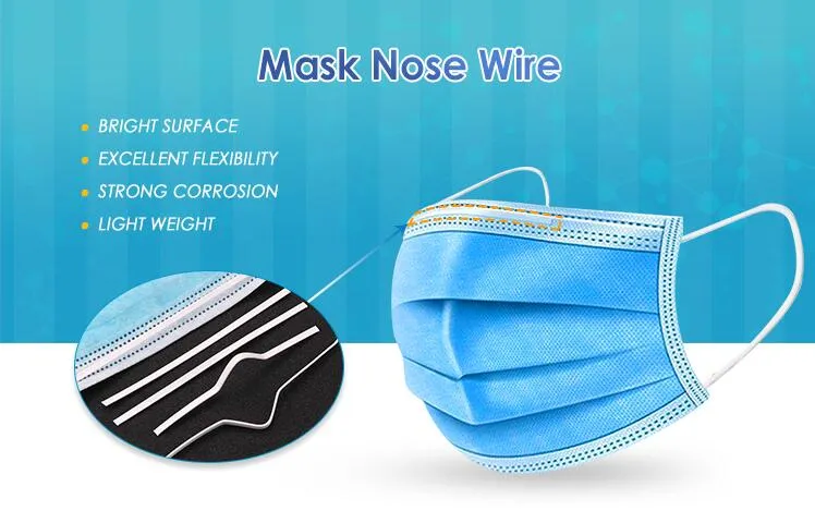 High Quality Face Masked Aluminum Nose Bridge Wire Clip Aluminum Nose Strip for Face Mask