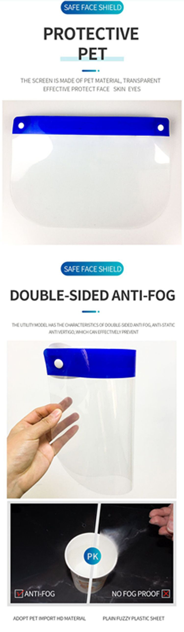 in Stock Fast Delivery Cleanable Pet Protective Face Shield