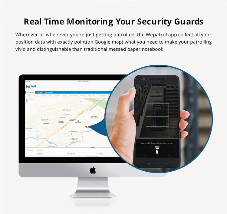Jwm Guard Patrol APP That Supports NFC Blue Tooth GPS and Qr Code