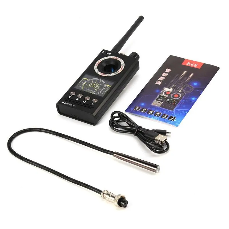 K68 Wireless Signal Detector RF Bug Finder Anti Candid Camera GPS Tracker Pin Hole Camera Detector Hotel Room Spy Bug Detector
