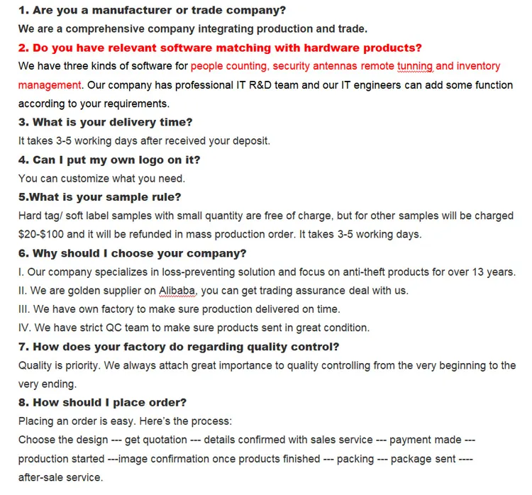 Mono RF Antenna 8.2MHz EAS Security Alarm System