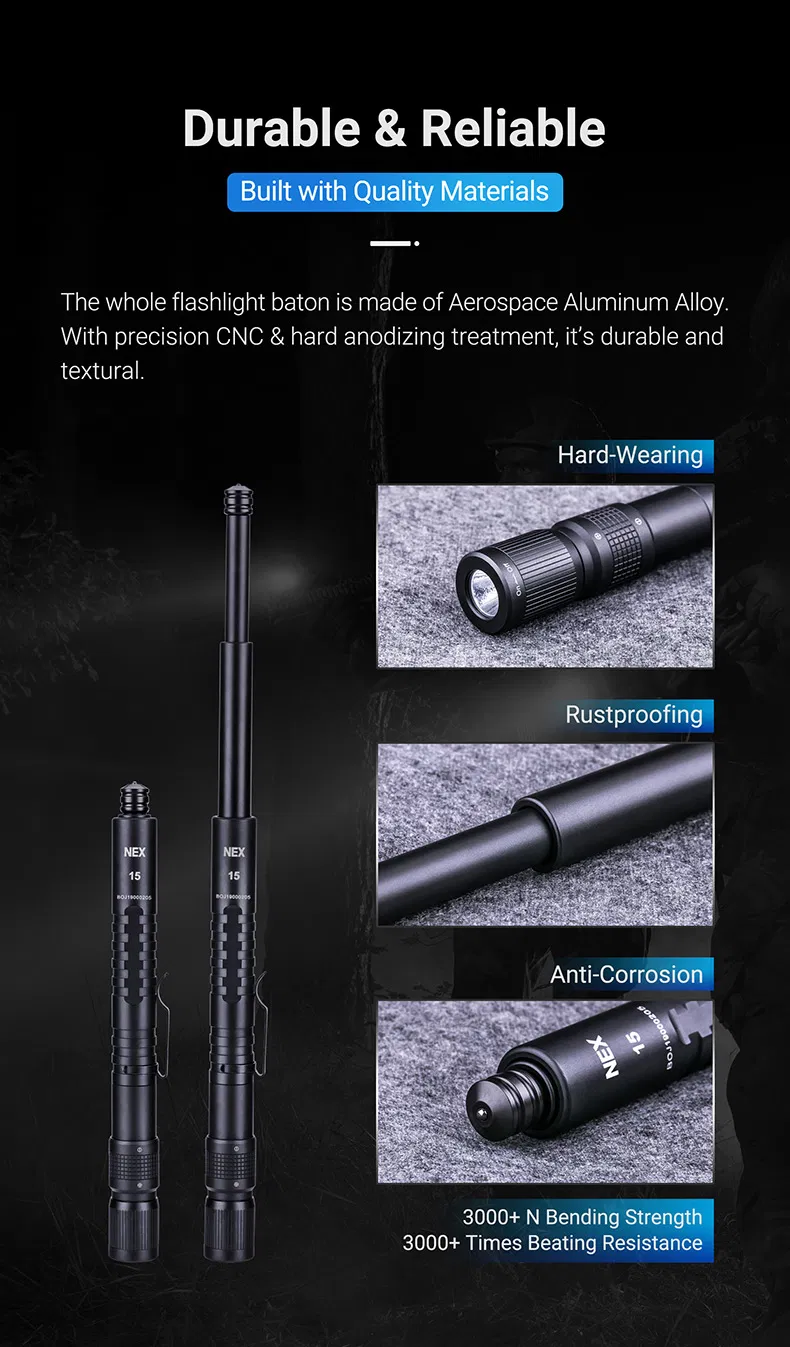 Nextorch N15L LED Flashlight Baton for Police and Security Guards