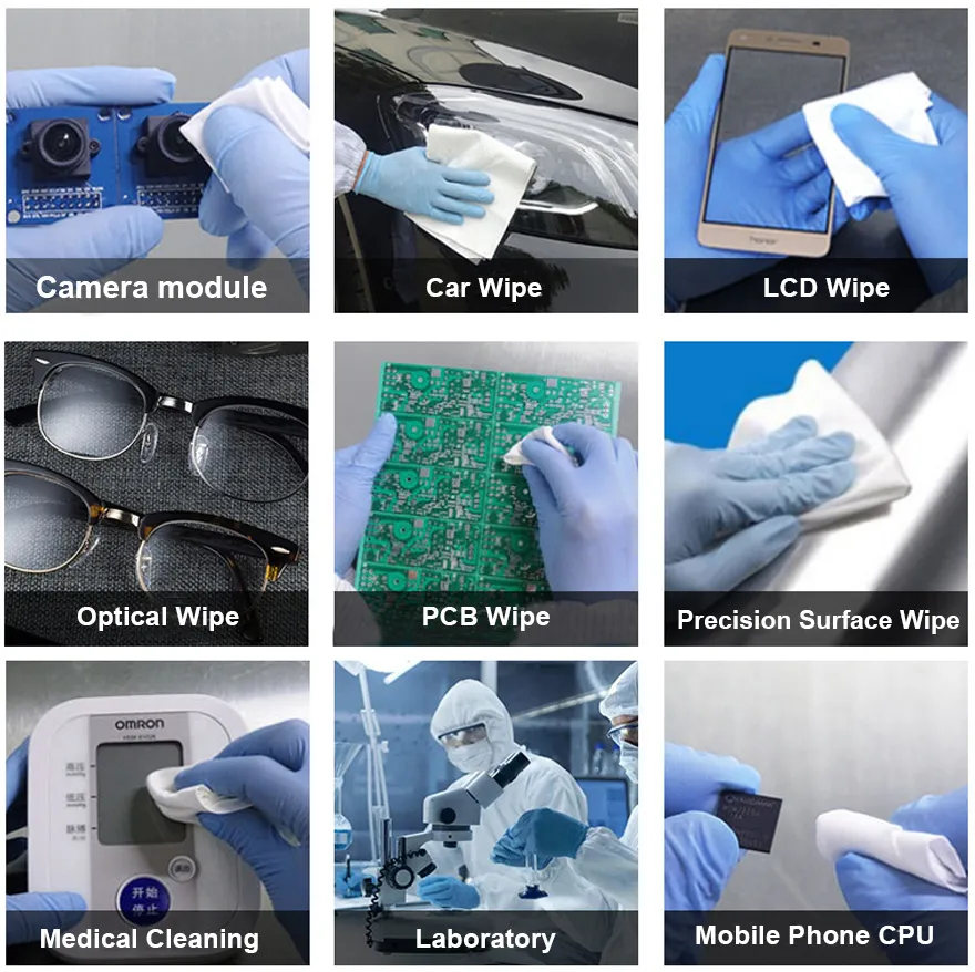 No-Fogging Non-Woven Microfiber Clean Wipes #6009b-1