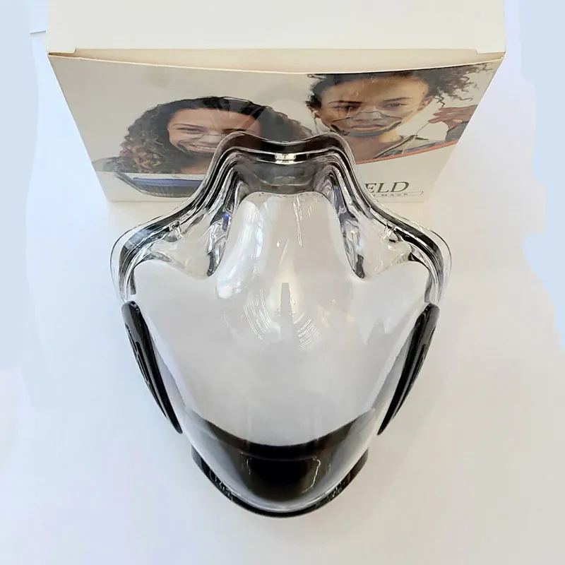 PC Mask with Silicone Earloops Transparent Facemask for Deaf Fits Closely Edge
