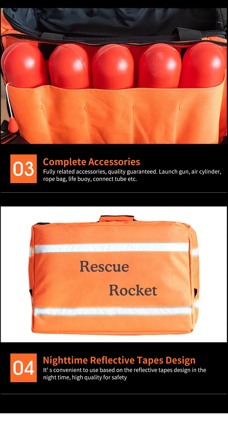 Portable Rescue Lifesaving Long Distance Rocket Working Nighttime Reflective Tapes Design