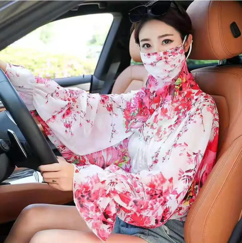 Printed Outdoor Cycling Hanging Mask Sports Mask Ice Silk Neck Cover Hang Ear Triangle Face Mask Tube Ear Loops Stylish Neck Gaiters