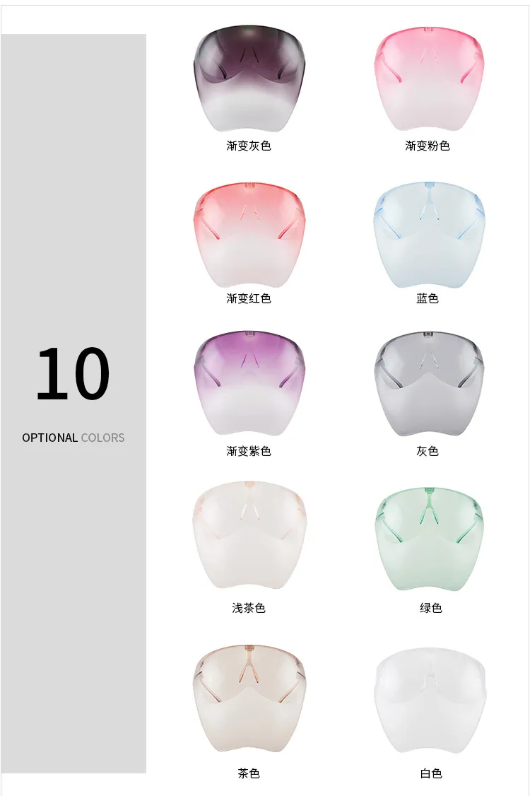 Safety Anti-Fog Reusable Silicone Hygiene Plastic Shield Cover Protective Clear Transparent Face Masked with Mouth Maskes