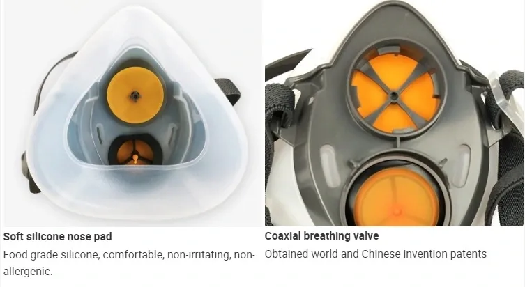 Silicone Dust Mask Half Face Military Gas Mask St-1080 Silicon Dust Mask Anti-Haze Half Mask Dust Industrial Respirator Reusuable Poison Toxic Mask