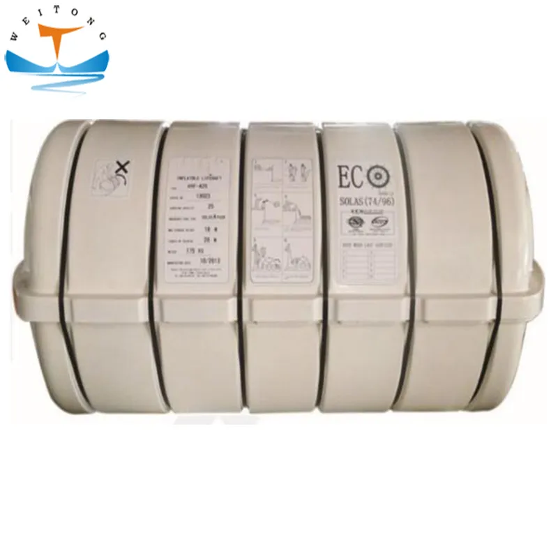 Solas Approval Inflatable Davit Launched Self Inflating Emergency Life Raft for 25 Persons