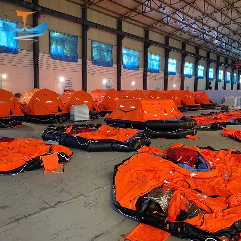 Solas Approval Inflatable Davit Launched Self Inflating Emergency Life Raft for 25 Persons