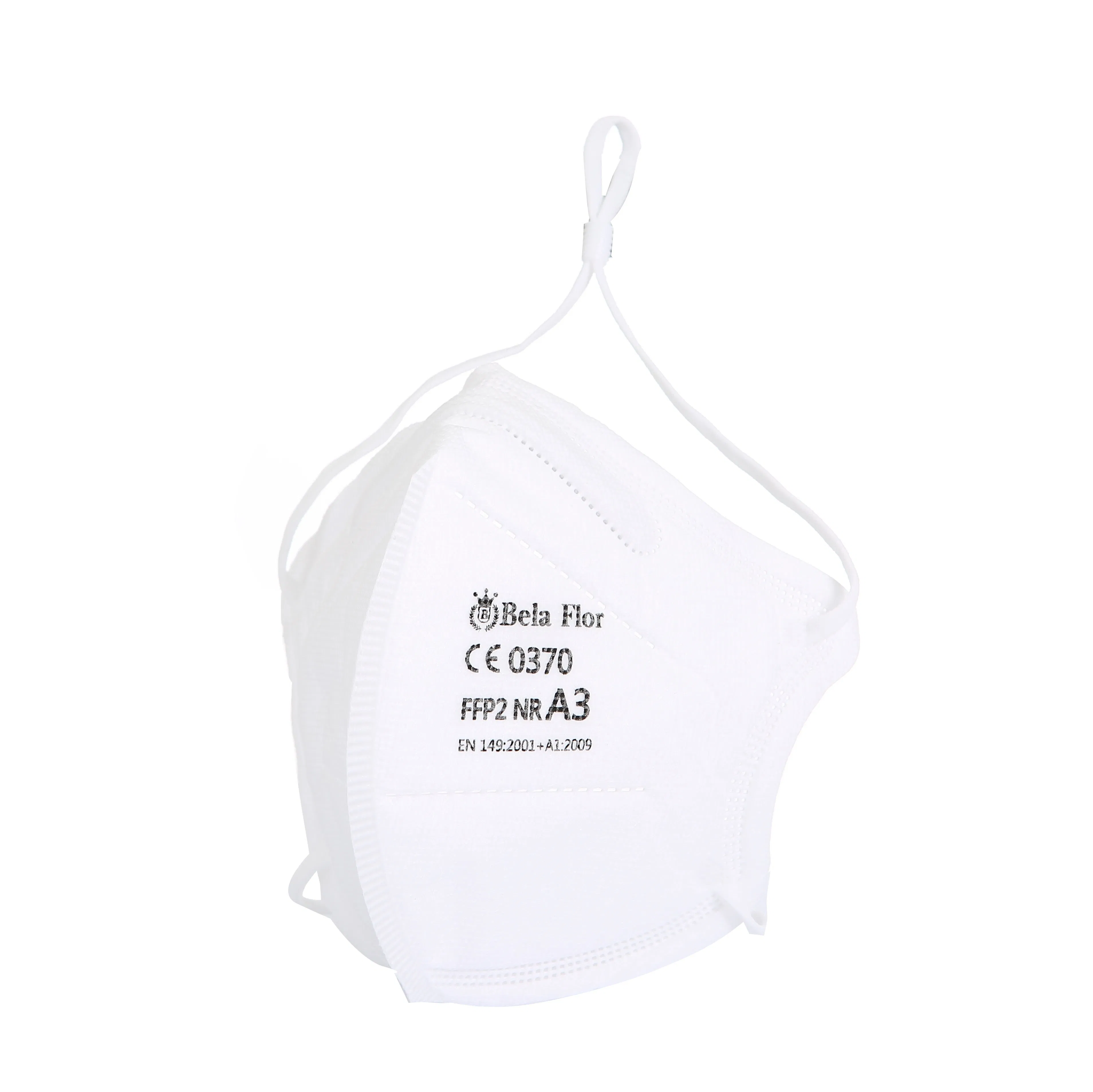 White List Manufacturer FFP2 Unvalved Respirator Disposable Protective Butterfly Face Mask CE 0370 Fold Flat ISO13485 ISO9001