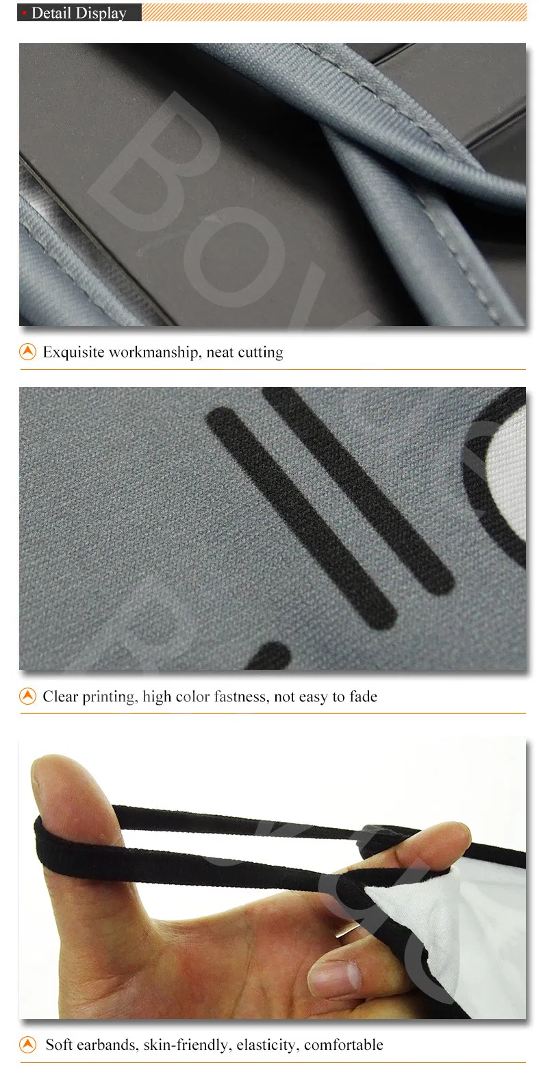 Wholesale OEM Cheap Price Anti Dust Washable Reusable Design Your Own Cotton Polyester Mouth-Muffle