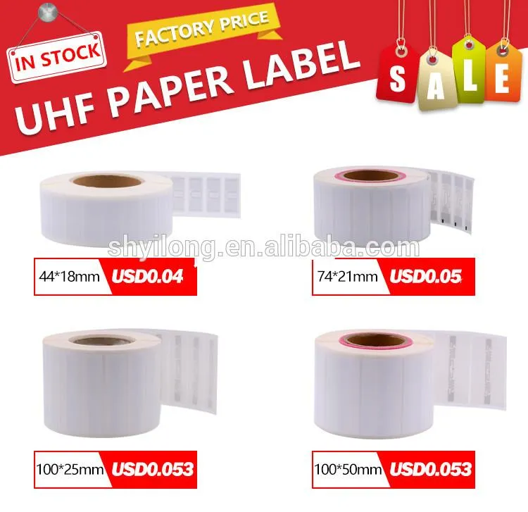 Yilong Wholesale Customized Passive UHF RFID Paper Label Sticker6218